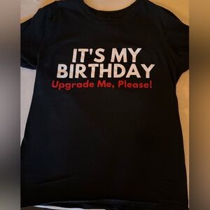 Black Birthday Tee with Fun Print